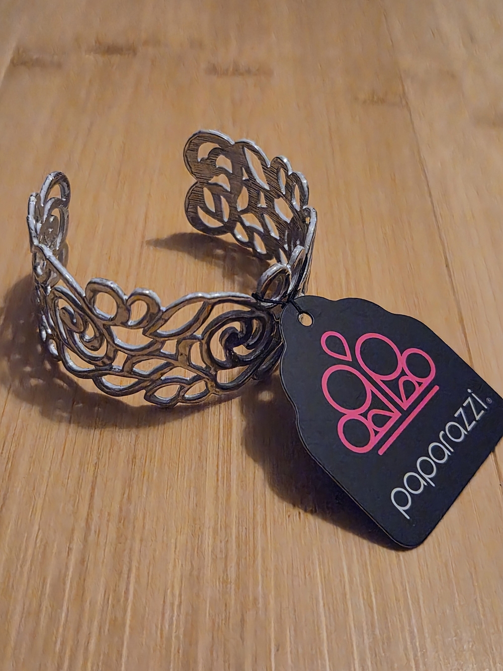 Paparazzi Silver Filigree Open Cuff Bracelet - Silver